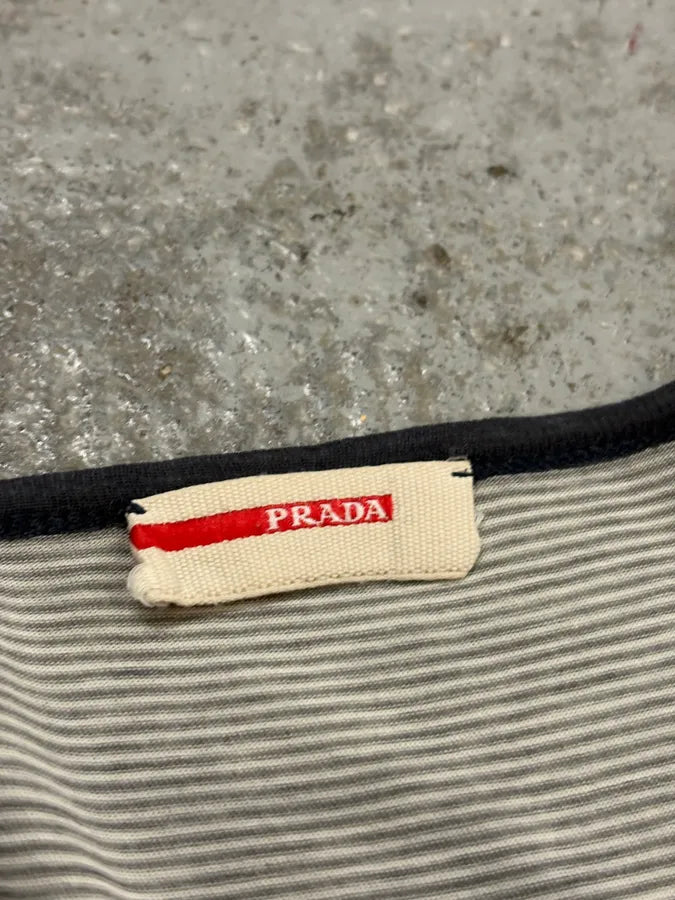 2000s Prada Grey Striped T-Shirt JSVsjgc 5