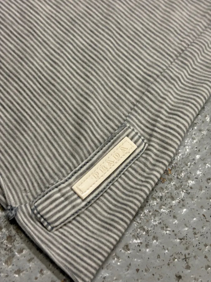 2000s Prada Grey Striped T-Shirt JSVsjgc 6