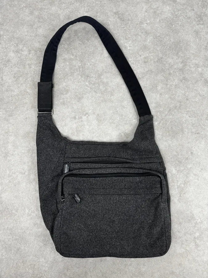 FW2000 Prada Grey Wool Technical Wool Crossbody Bag DpHFhyL 1