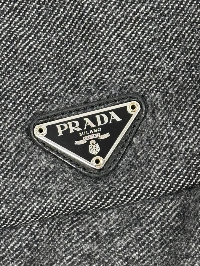 FW2000 Prada Grey Wool Technical Wool Crossbody Bag DpHFhyL 6