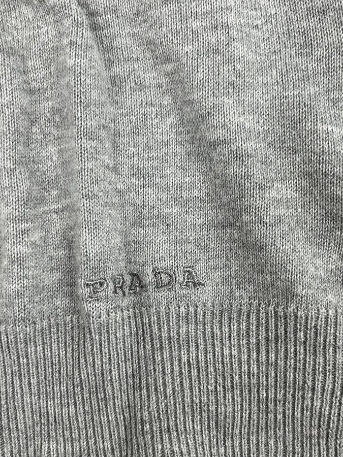 SS2007 Prada Grey V-Neck Contrast Trim Sweater MocUhpU 7
