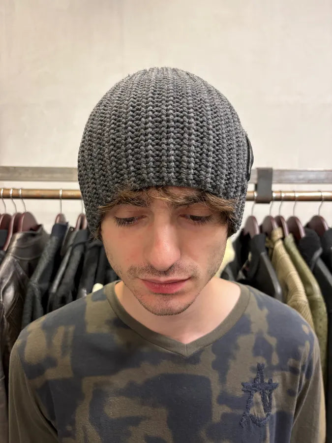 2000s Prada Grey Wool Beanie Hat oFdsoLC 1