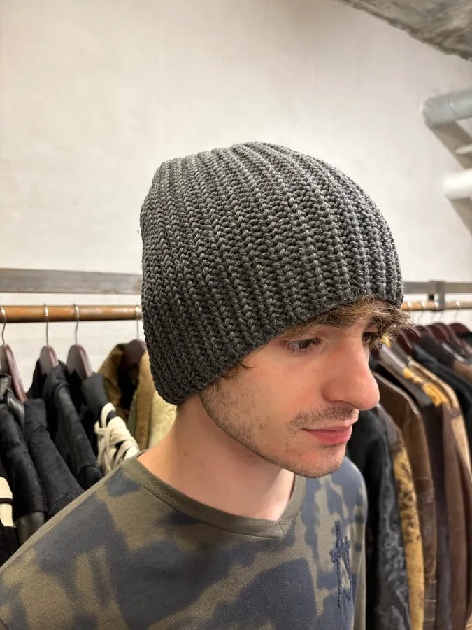 2000s Prada Grey Wool Beanie Hat oFdsoLC 2