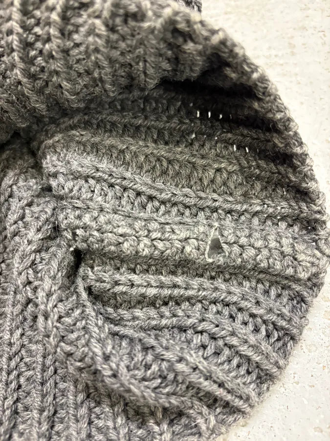2000s Prada Grey Wool Beanie Hat oFdsoLC 7
