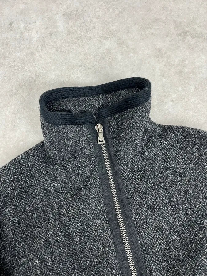 2000s Prada Grey Wool Hybrid Jacket GzHDCAE 3