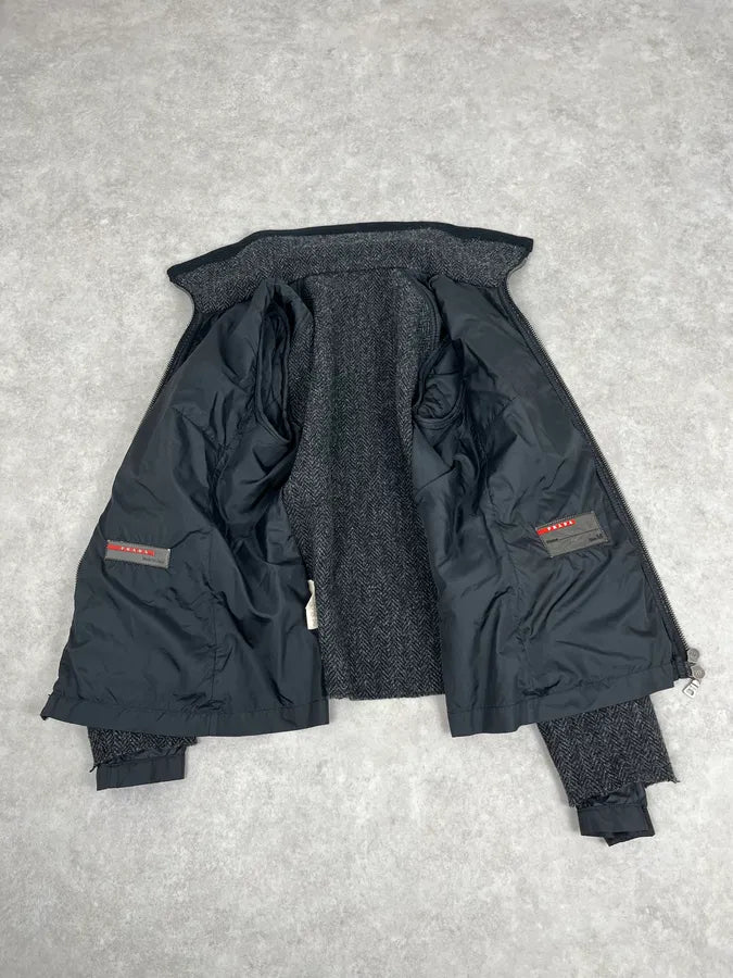 2000s Prada Grey Wool Hybrid Jacket GzHDCAE 7