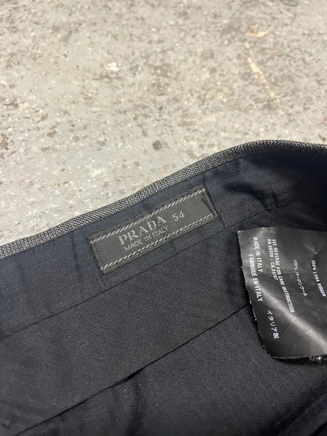 2000s Prada Grey Wool Pure Tailored Pants (L) ezRUbuQ 7