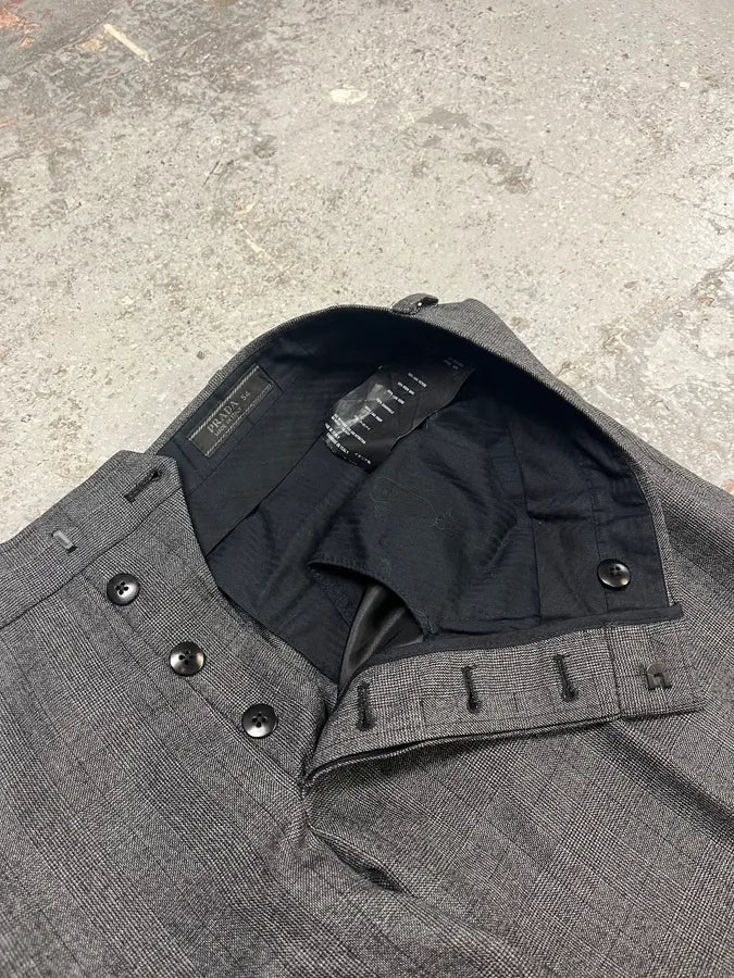 2000s Prada Grey Wool Pure Tailored Pants (L) ezRUbuQ 8