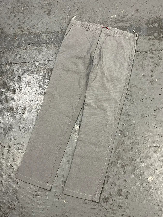 SS2006 Prada Grey/White Striped Chinos Cotton Minimalist Size 52 ToVYLlW 5