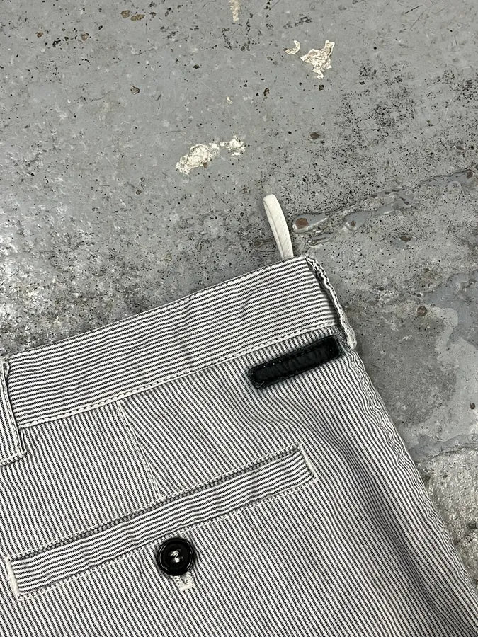 SS2006 Prada Grey/White Striped Chinos Cotton Minimalist Size 52 ToVYLlW 10