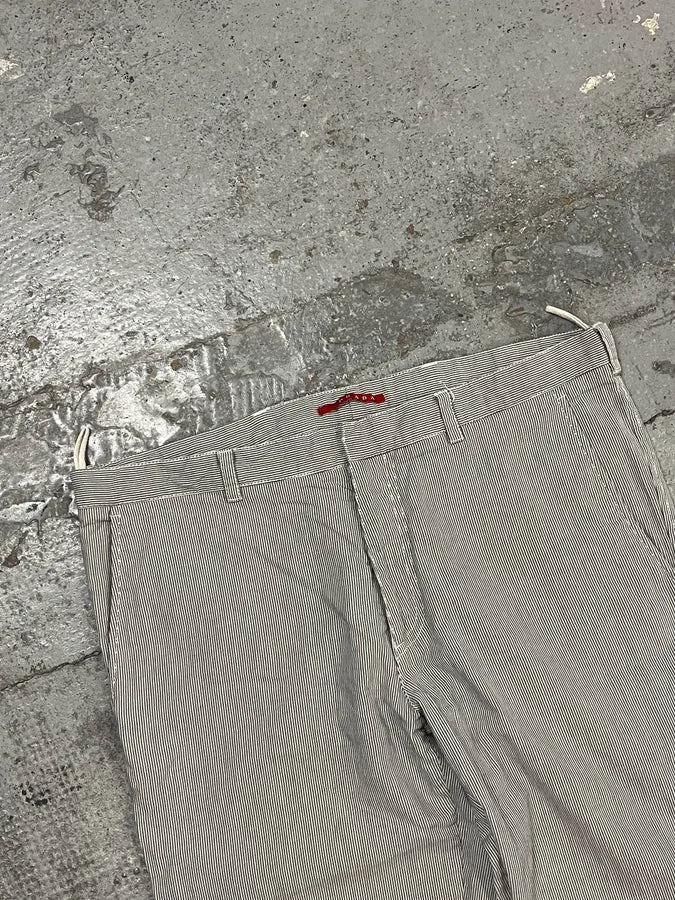 SS2006 Prada Grey/White Striped Chinos Cotton Minimalist Size 52 ToVYLlW 4