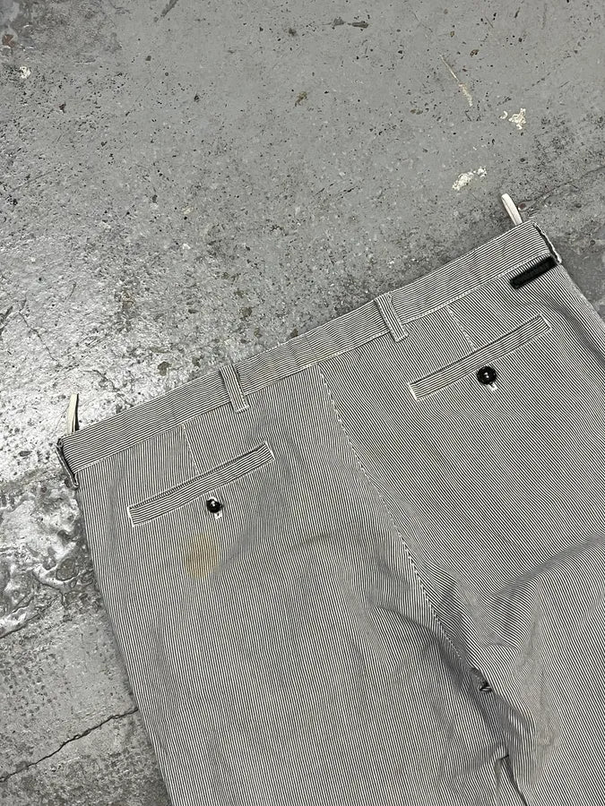 SS2006 Prada Grey/White Striped Chinos Cotton Minimalist Size 52 ToVYLlW 7