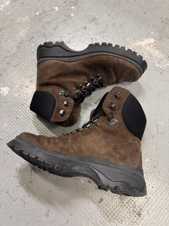 2000s Prada Hiking Brown Suede Leather Boots HnkuWDD 3