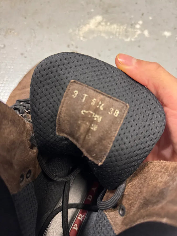 2000s Prada Hiking Brown Suede Leather Boots HnkuWDD 6
