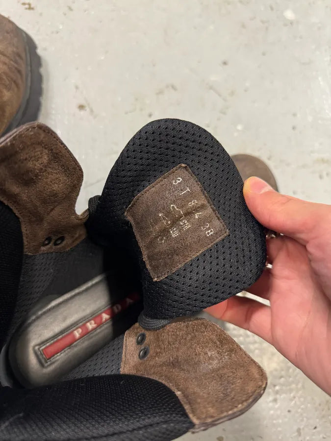 2000s Prada Hiking Brown Suede Leather Boots HnkuWDD 7