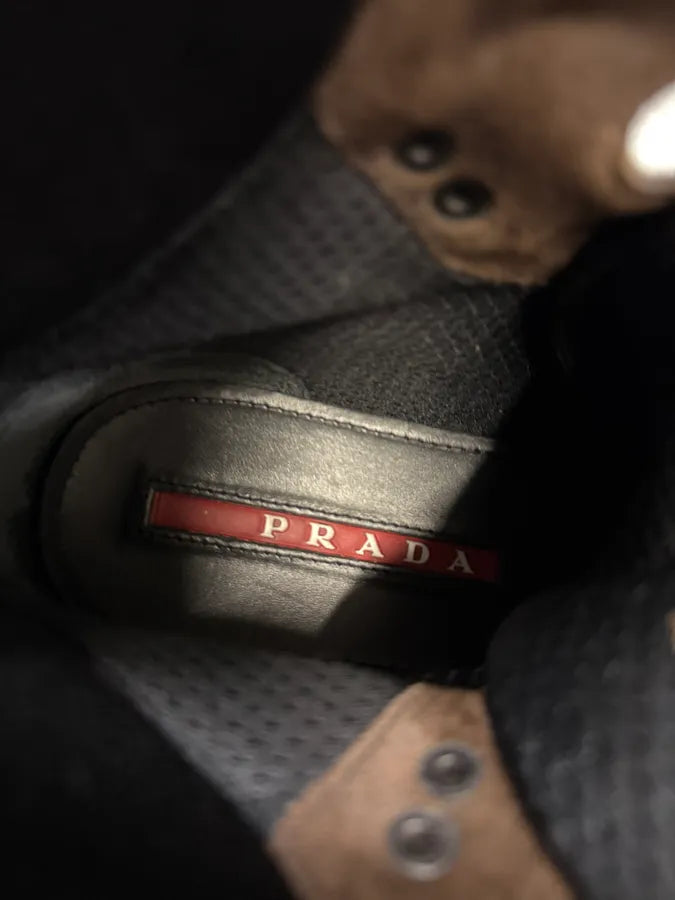 2000s Prada Hiking Brown Suede Leather Boots HnkuWDD 8