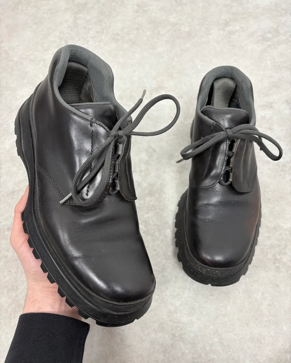 FW1999 Prada Black Prenium Leather Vibram Boots vyrRvnI 0