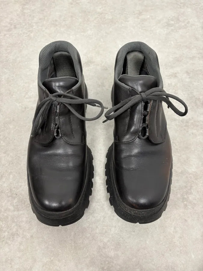 FW1999 Prada Black Prenium Leather Vibram Boots vyrRvnI 1