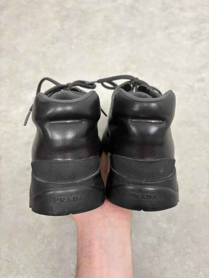 FW1999 Prada Black Prenium Leather Vibram Boots vyrRvnI 7