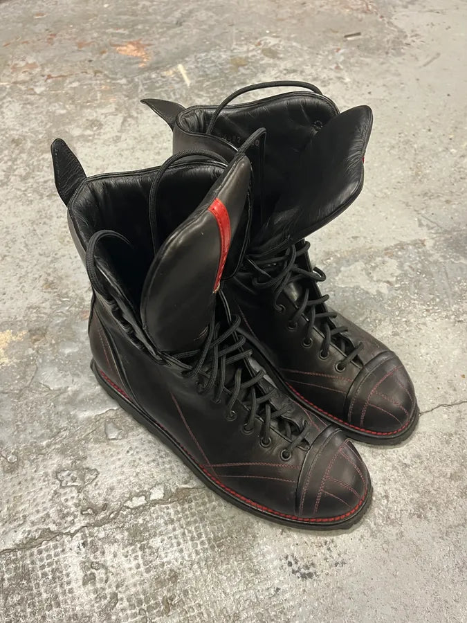 2000s Prada Hiking Ski Black Leather Boots GclOxgo 3