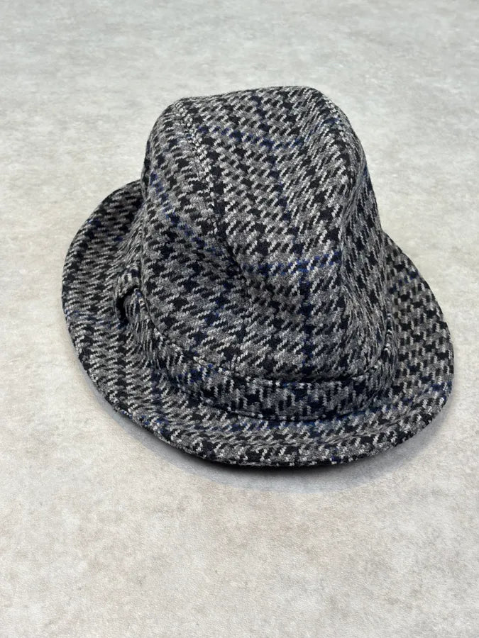2000s Prada Houndstooth Grey Wool Hat oHNgoLA 3