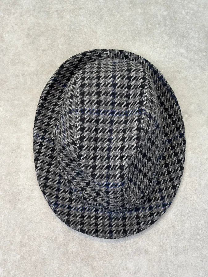 2000s Prada Houndstooth Grey Wool Hat oHNgoLA 4