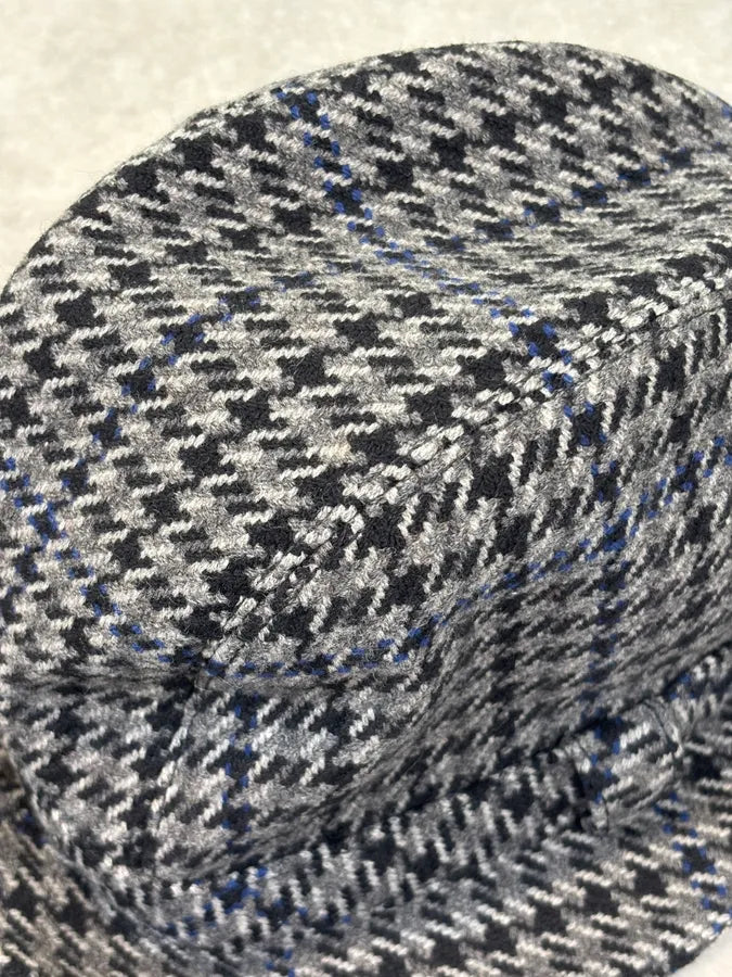 2000s Prada Houndstooth Grey Wool Hat oHNgoLA 5