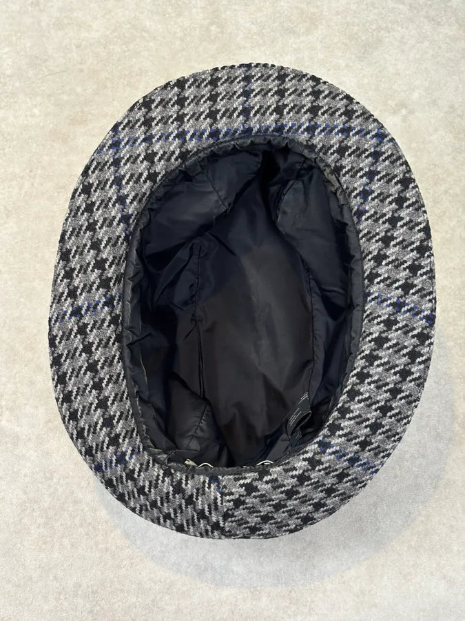 2000s Prada Houndstooth Grey Wool Hat oHNgoLA 7