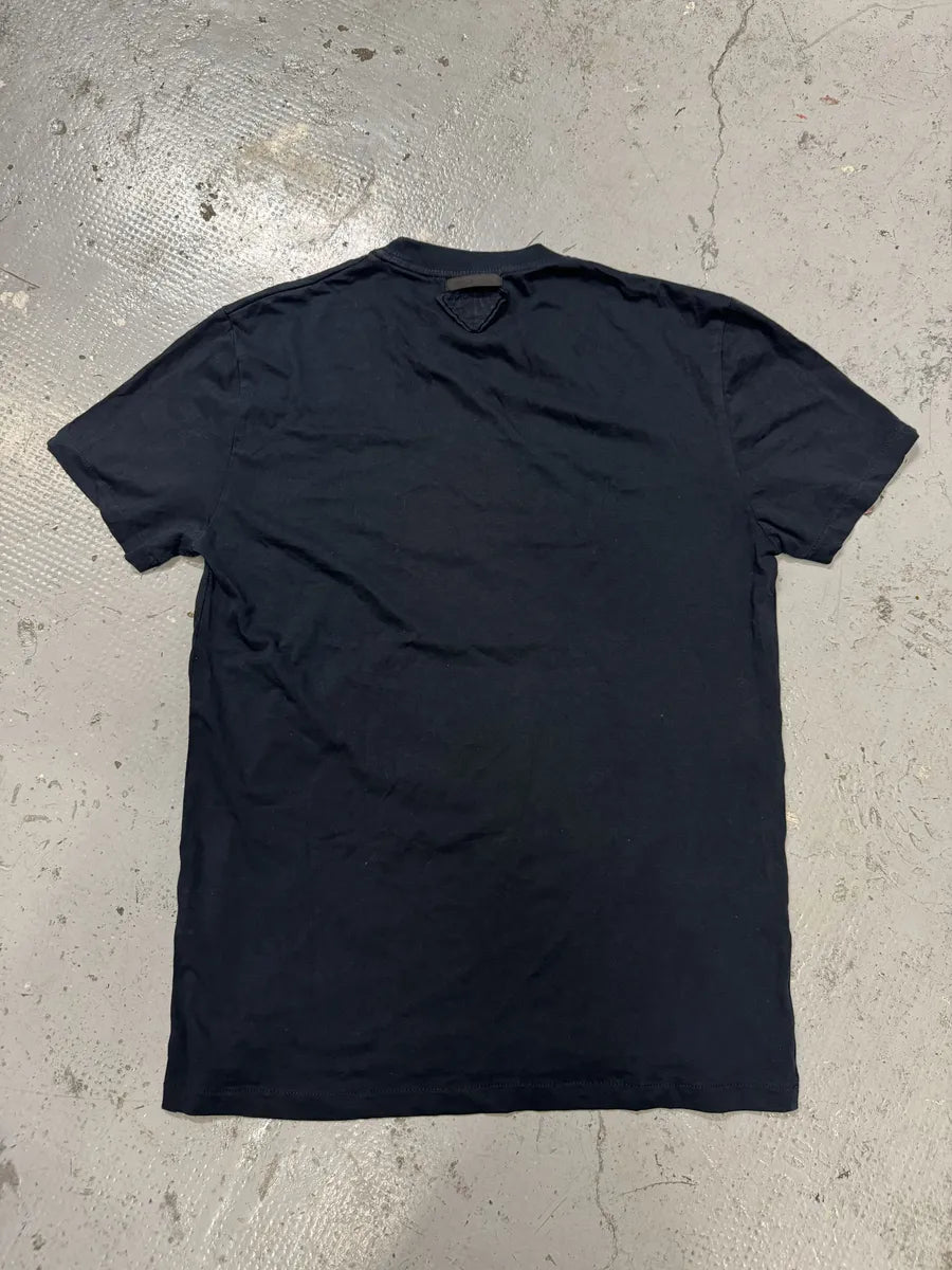 2000s Prada Human Embroidered Black T-Shirt LBJcvhF 3