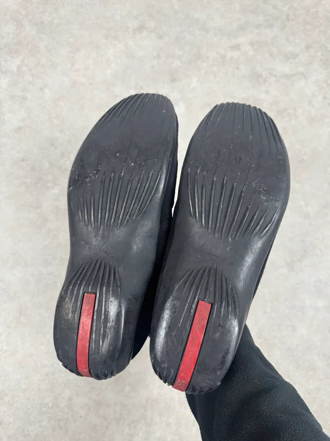 2000s Prada Hybird Black & Navy Nylon Leather Sneakers aRRYazJ 4