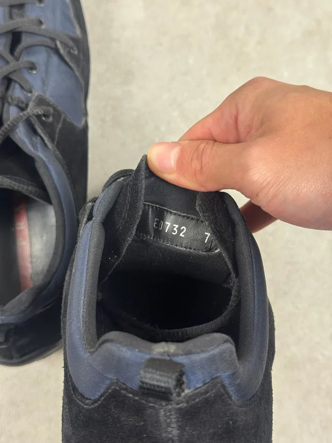 2000s Prada Hybird Black & Navy Nylon Leather Sneakers aRRYazJ 6