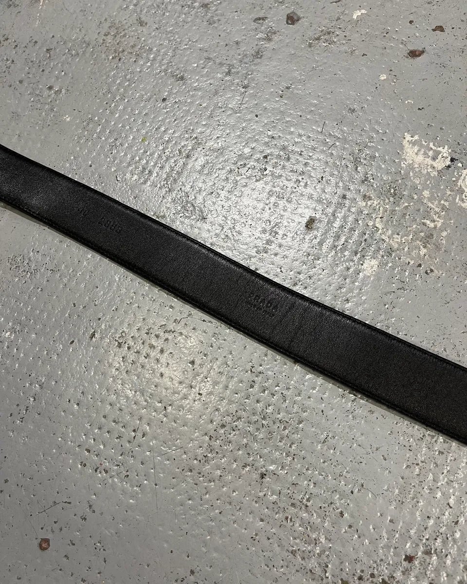 2000s Prada Hybrid Black Leather & Grey Belt mzuXFvz 7