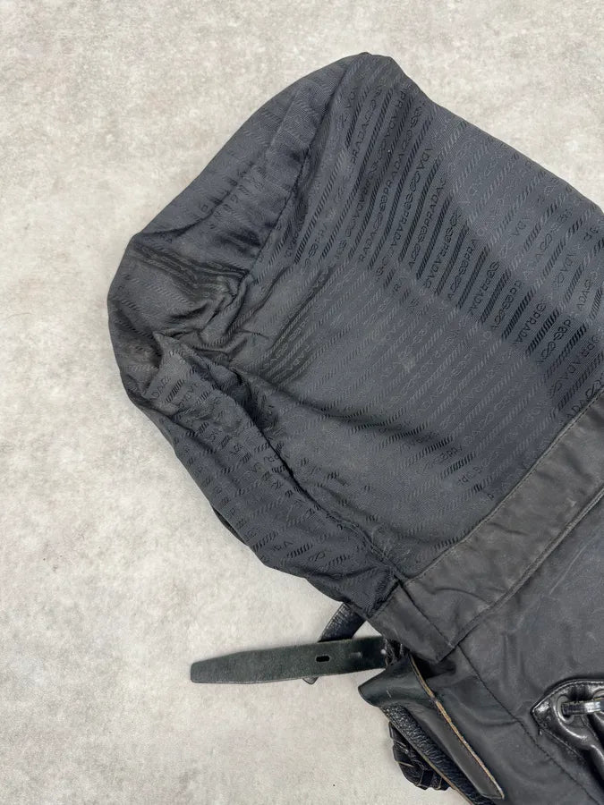 2000s Prada Hybrid Black Leather & Nylon Messenger Shoulder Bag vlAfoaA 8