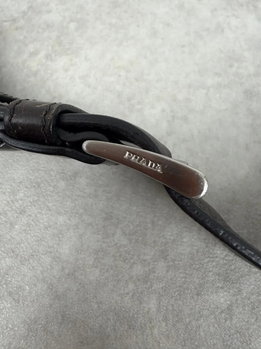 2000s Prada Hybrid Black Leather & Nylon Messenger Shoulder Bag XmxBnGs 8