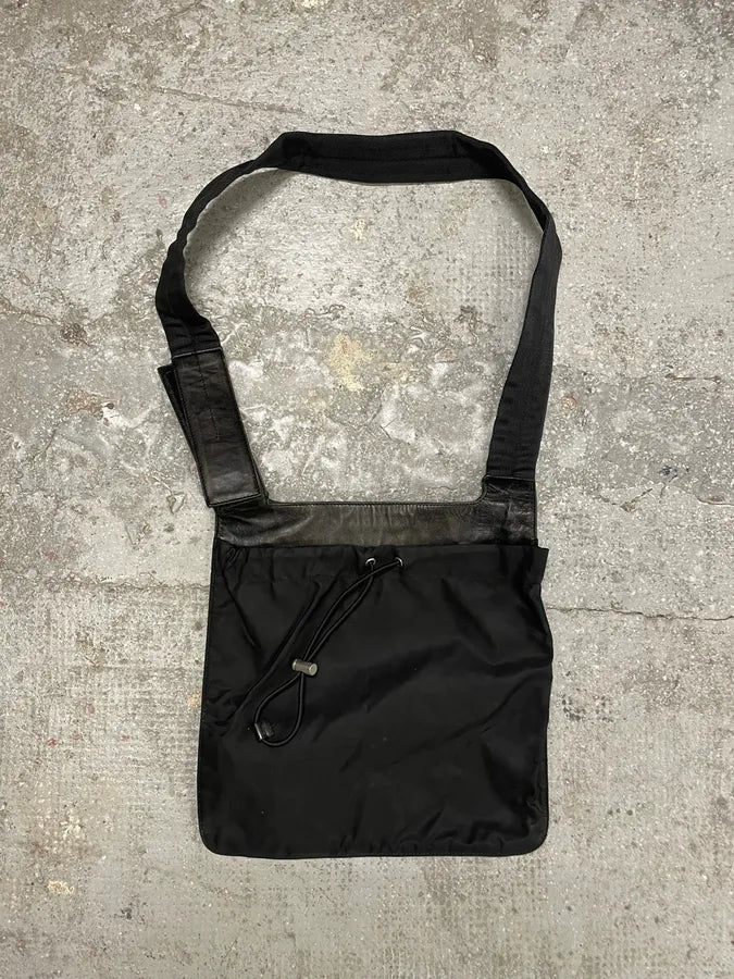 AW1999 Prada Hybrid Black Leather Nylon Shoulder Bag (OS) ywjKBqM 1