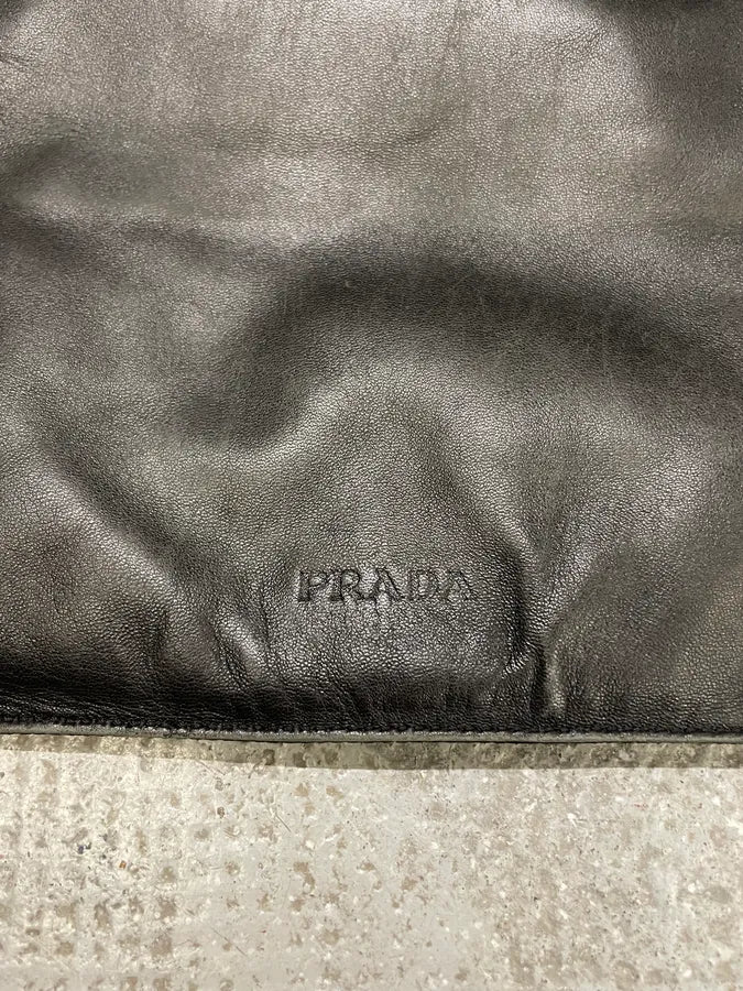 AW1999 Prada Hybrid Black Leather Nylon Shoulder Bag (OS) ywjKBqM 5