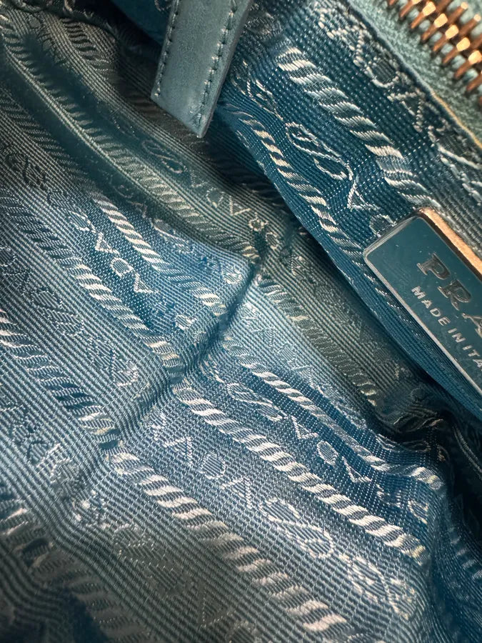 2000s Prada Hybrid Blue Python Nylon HandBag rgqdQqG 7