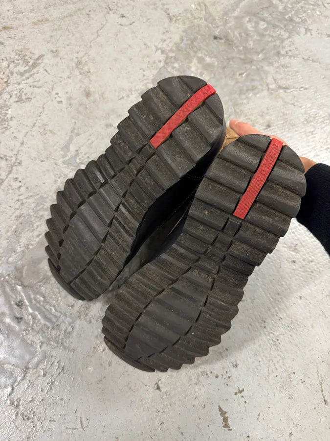 2000s Prada Hybrid Brown & Black Leather Boots (42eu/us8.5) uKLQnGd 7