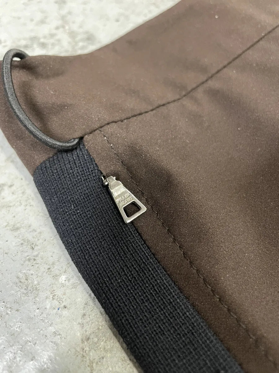 2000s Prada Hybrid Brown & Black Linea Rossa Sport Skirt (L/XL) 2