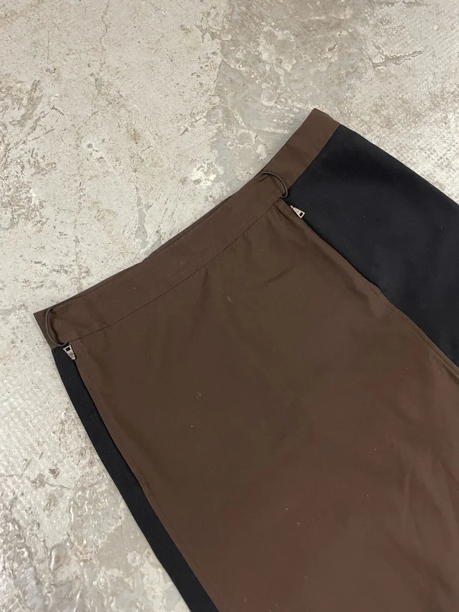 2000s Prada Hybrid Brown & Black Linea Rossa Sport Skirt (L/XL) 4