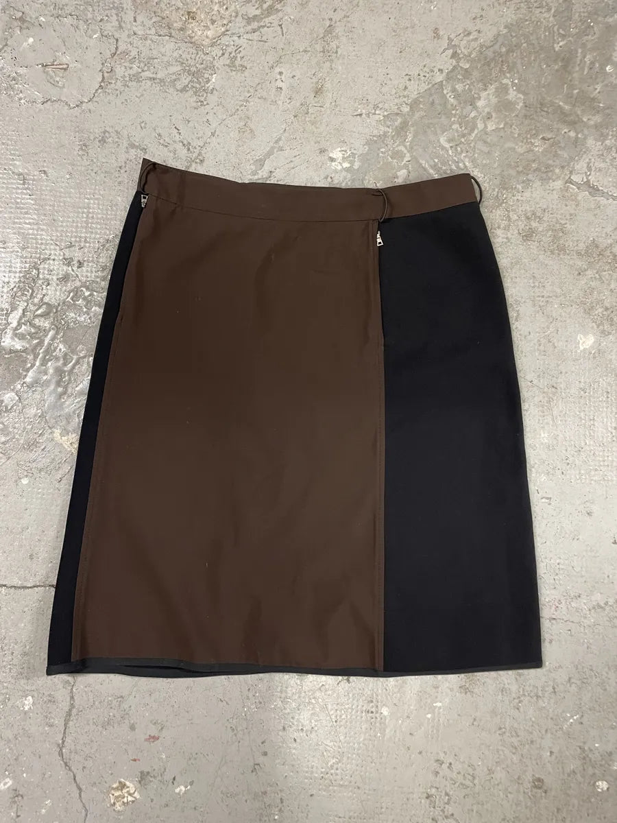 2000s Prada Hybrid Brown & Black Linea Rossa Sport Skirt (L/XL) 5
