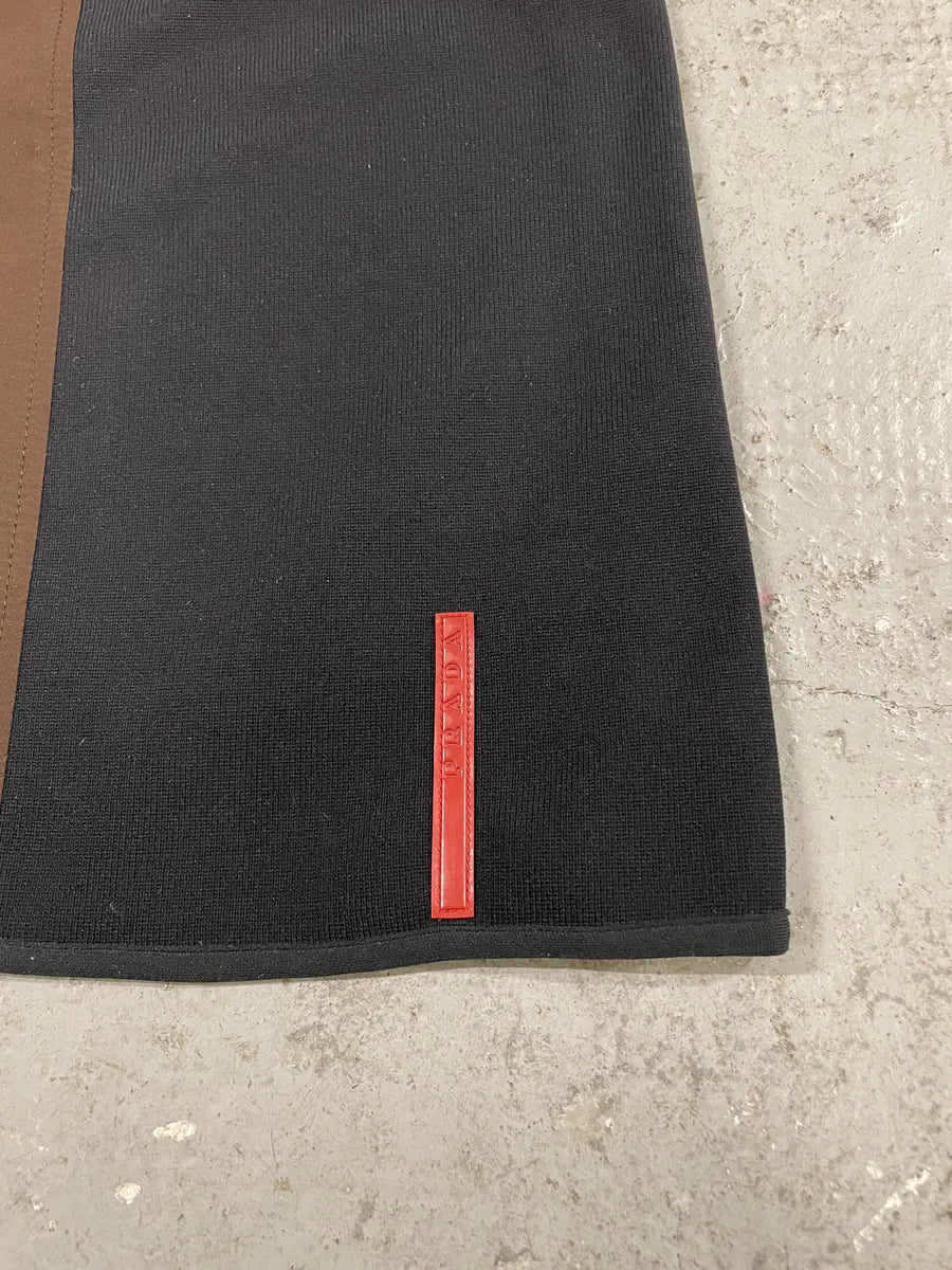 2000s Prada Hybrid Brown & Black Linea Rossa Sport Skirt (L/XL) 6