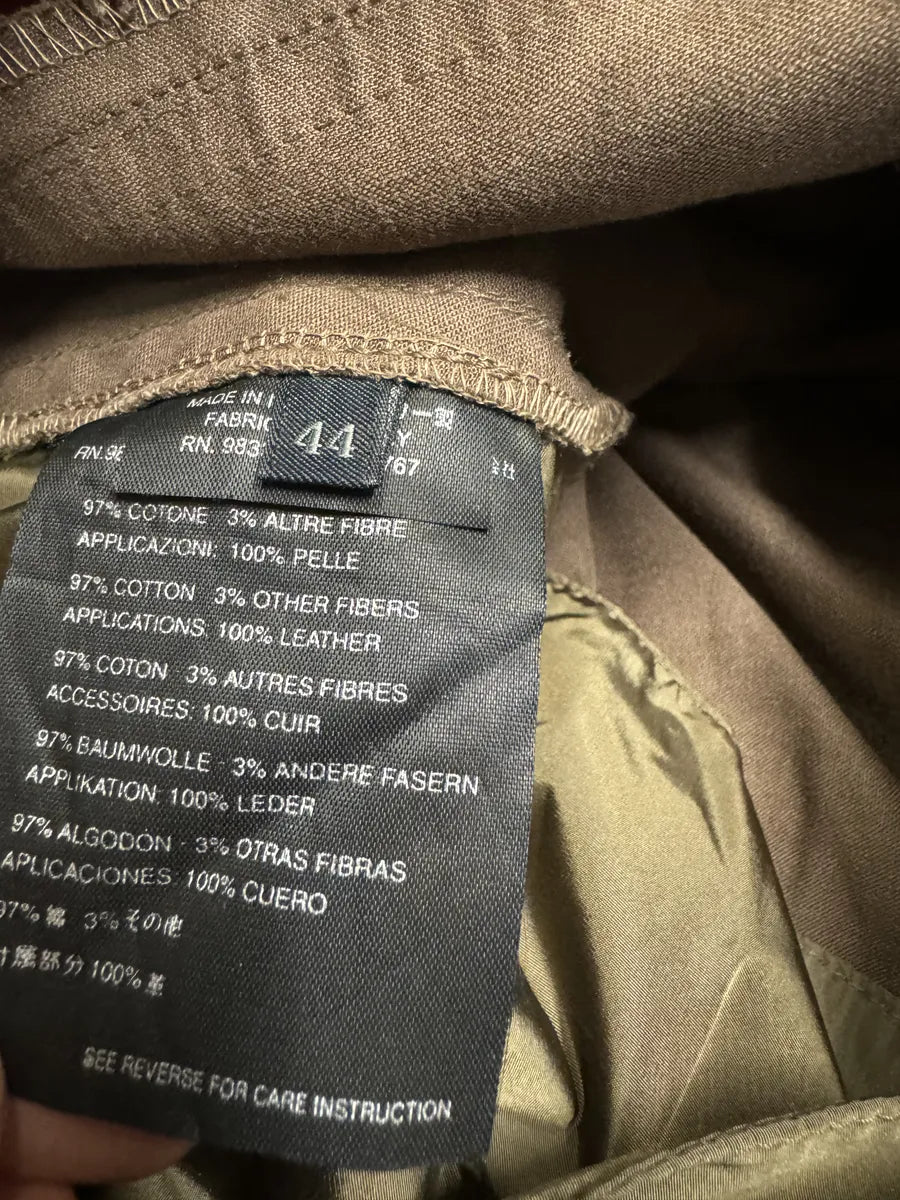 2000s Prada Hybrid Brown Leather Structured Lines Zip Pants pBgZOMc 5