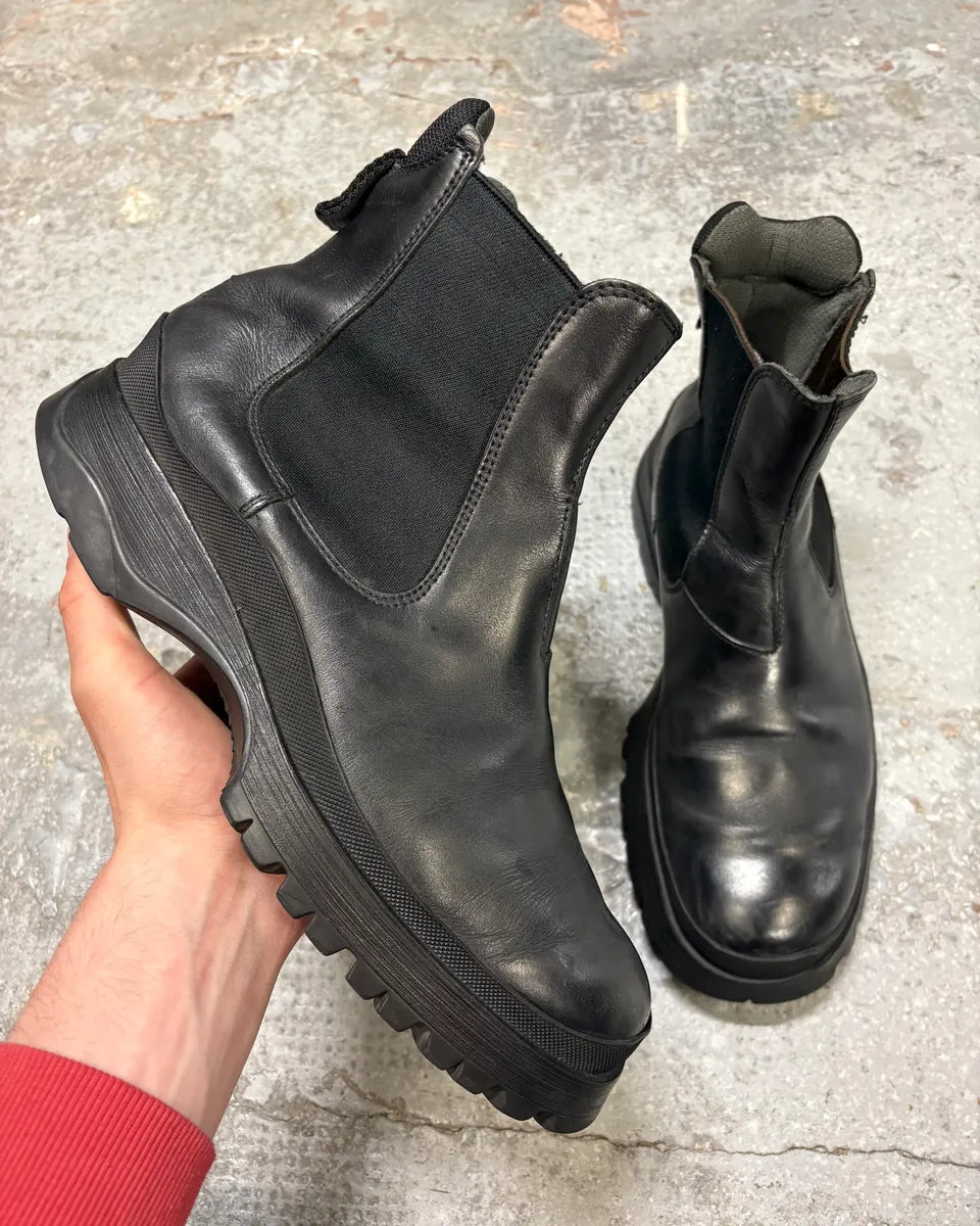 2000s Prada Hybrid Leather Black Boots (42eu/us8.5) BEyjhEz 0