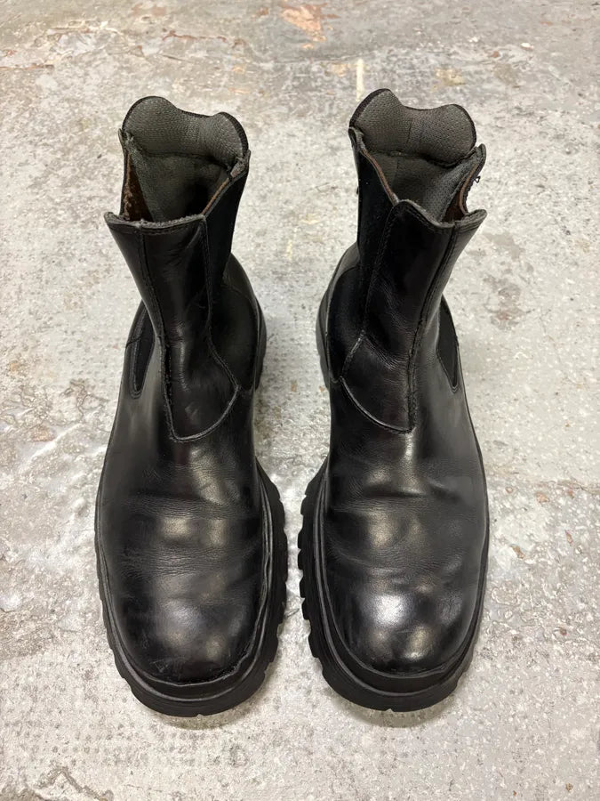 2000s Prada Hybrid Leather Black Boots (42eu/us8.5) BEyjhEz 1
