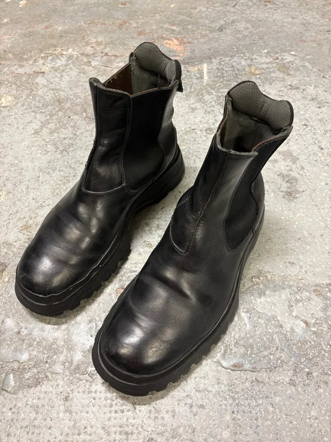 2000s Prada Hybrid Leather Black Boots (42eu/us8.5) BEyjhEz 2