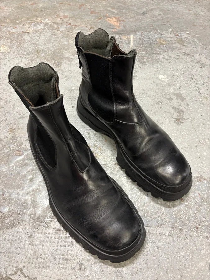 2000s Prada Hybrid Leather Black Boots (42eu/us8.5) BEyjhEz 3