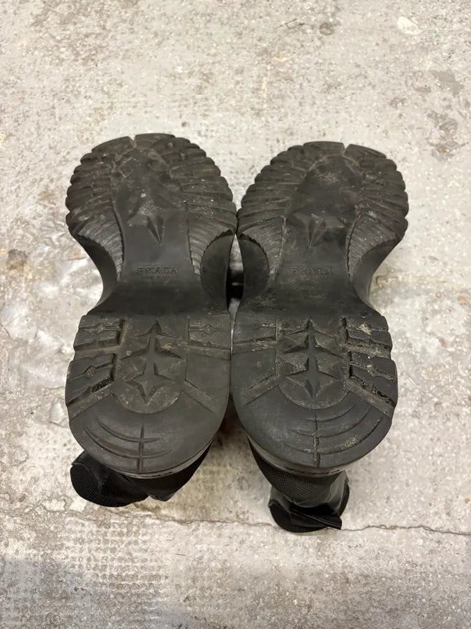 2000s Prada Hybrid Leather Black Boots (42eu/us8.5) BEyjhEz 7