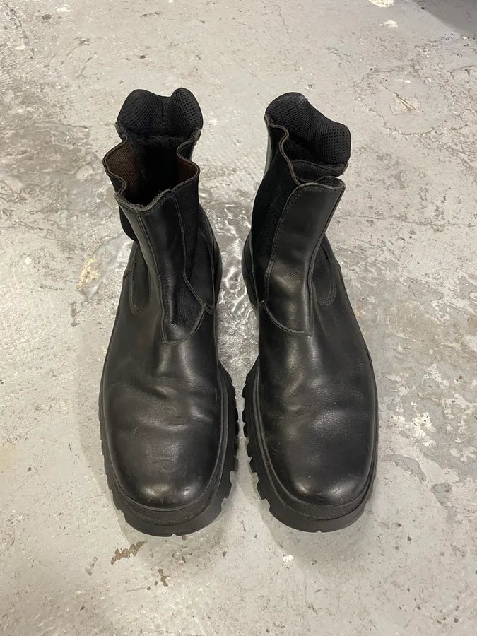 2000s Prada Hybrid Leather Black Boots (44eu/us10) uIURWNv 2