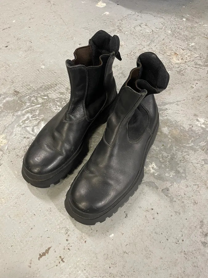 2000s Prada Hybrid Leather Black Boots (44eu/us10) uIURWNv 3